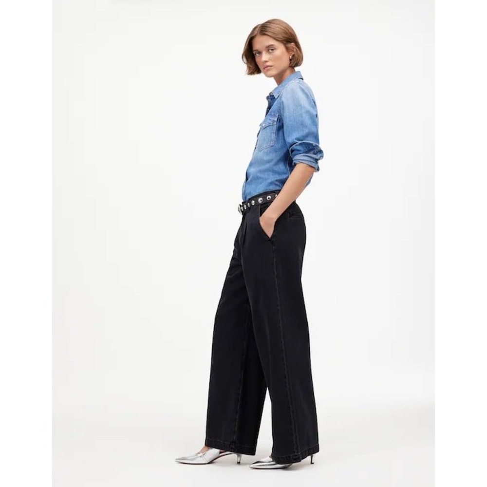 Madewell Harlow Wide-Leg Jean Hollenbeck Wash Black 27 - Picture 4 of 13